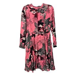 Part Two Copenhagen Mirabell Dress Women's 40 US 10 Pink Floral Midi A-Line
